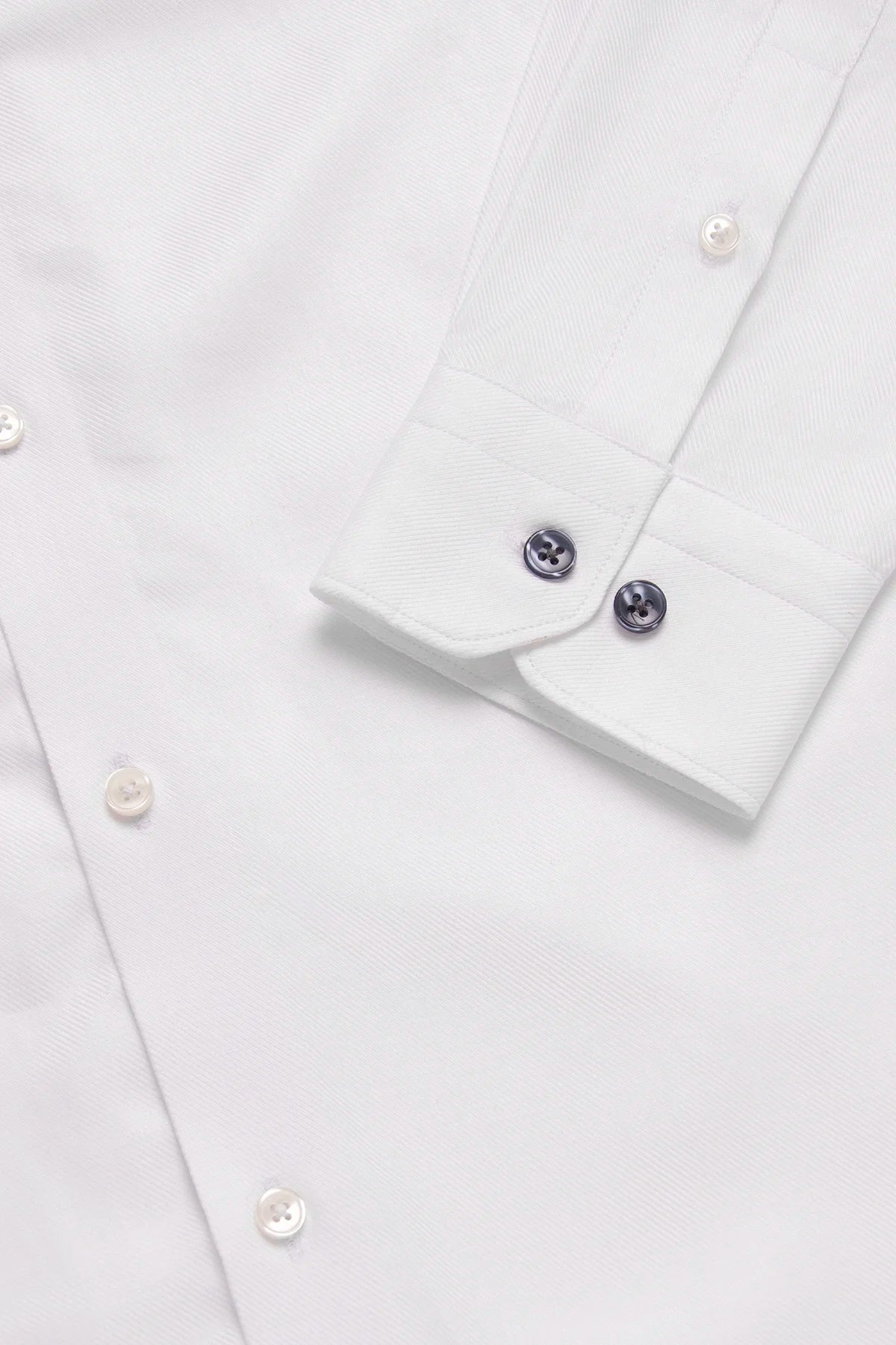 Camisa Dobby Diagonal Algodón Blanco